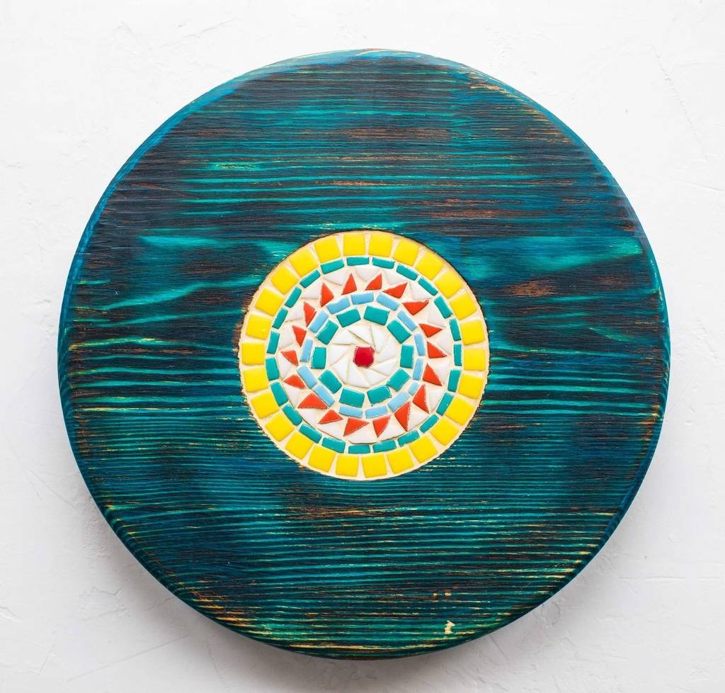 Доска круглая «Краски моря», большая с мозаикой