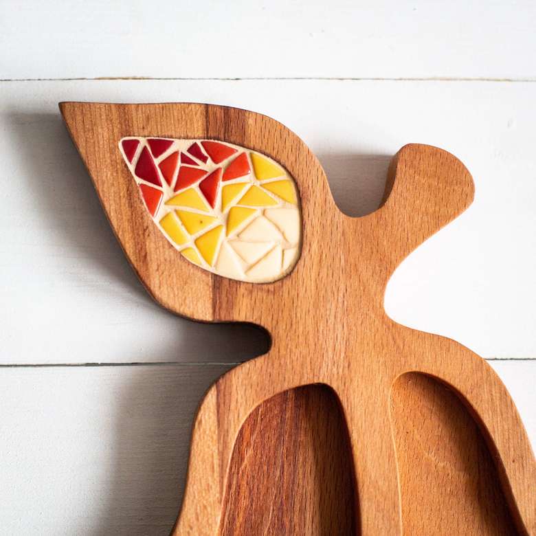 Менажница буковая с мозаикой «Груша»