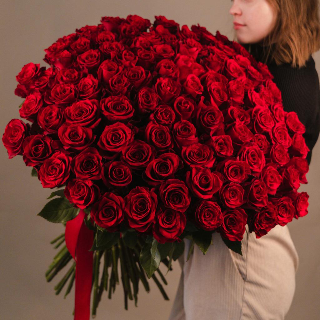Букет красных роз (Эквадор), 60 см