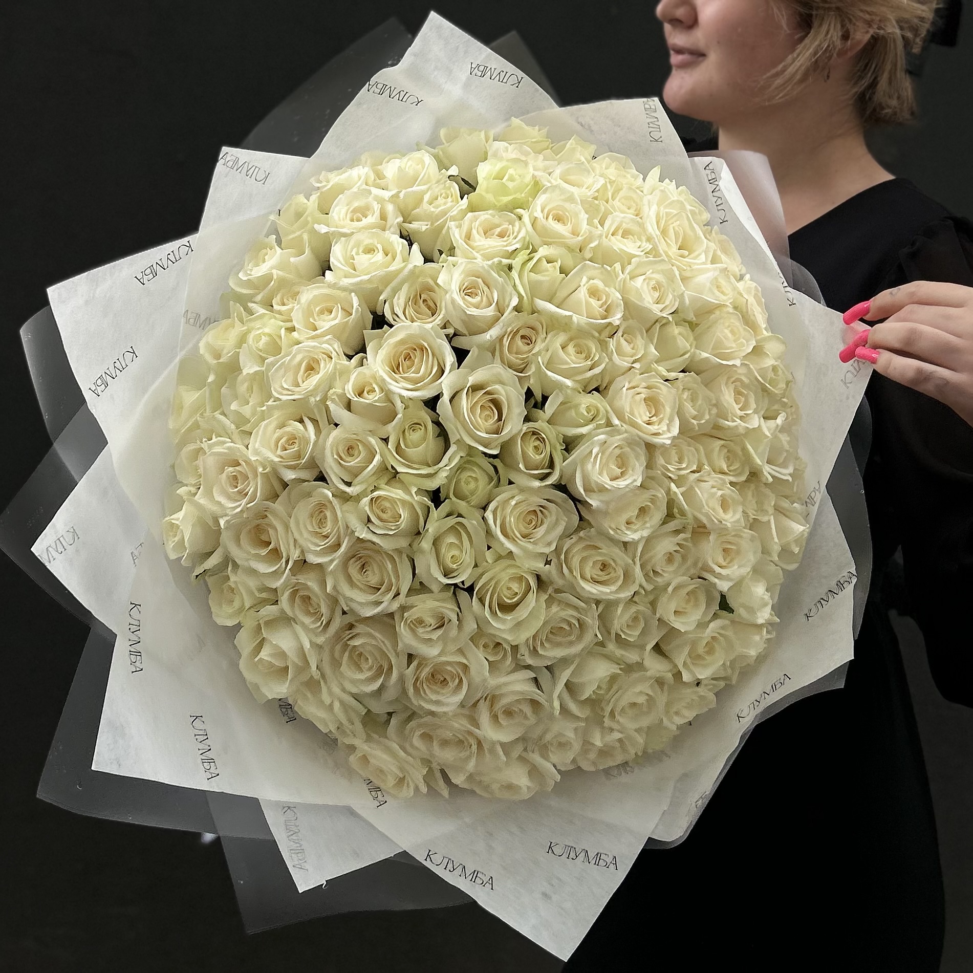 Букет 101 белая роза