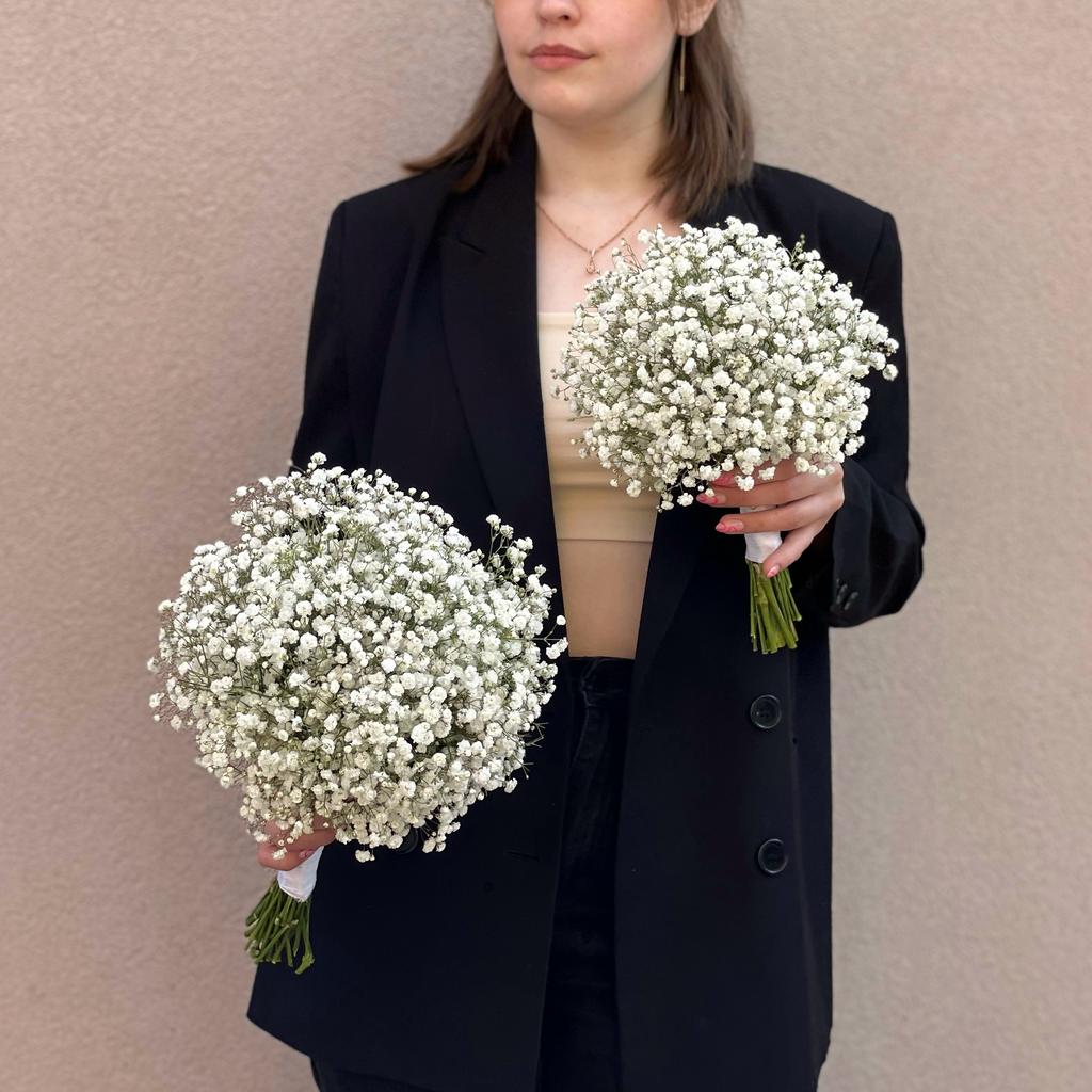 Букет невесты "Белая гипсофила"