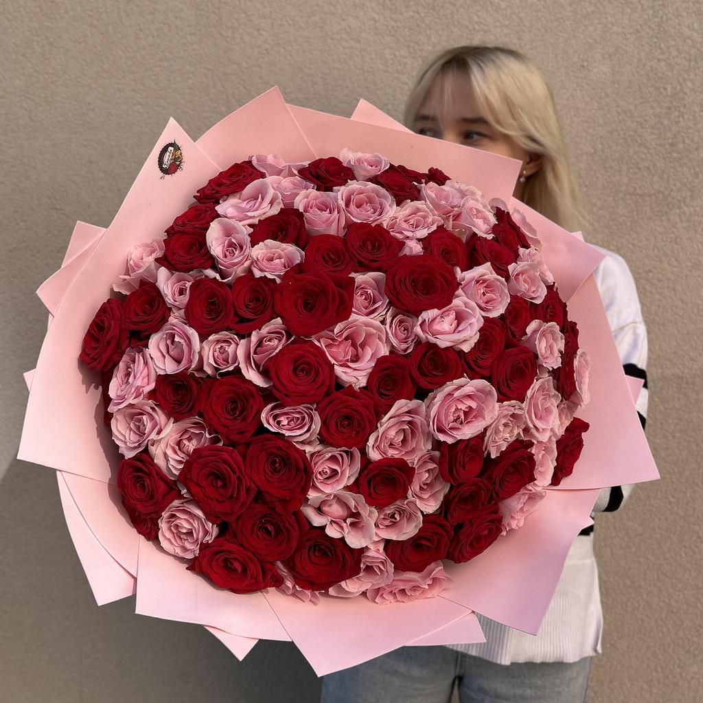 101 роза «Pink and Red»