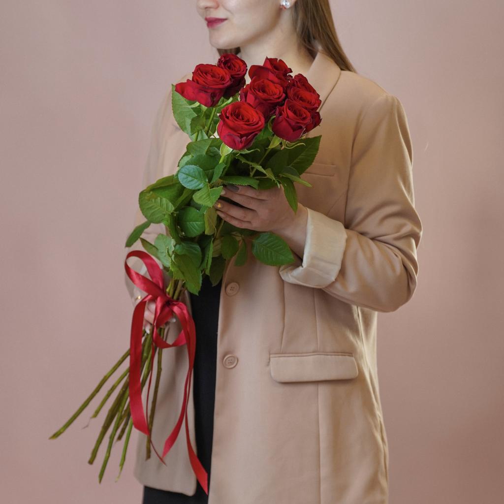 Российские красные розы, 70 см