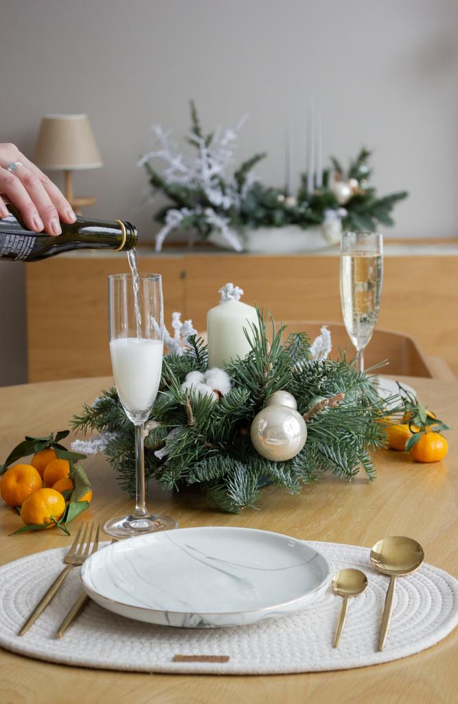 Композиция круглая Снежный лес