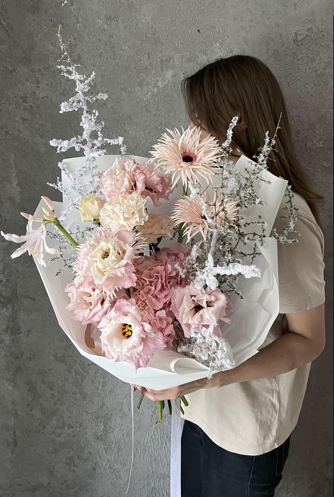 Авторский букет Розовый рассвет