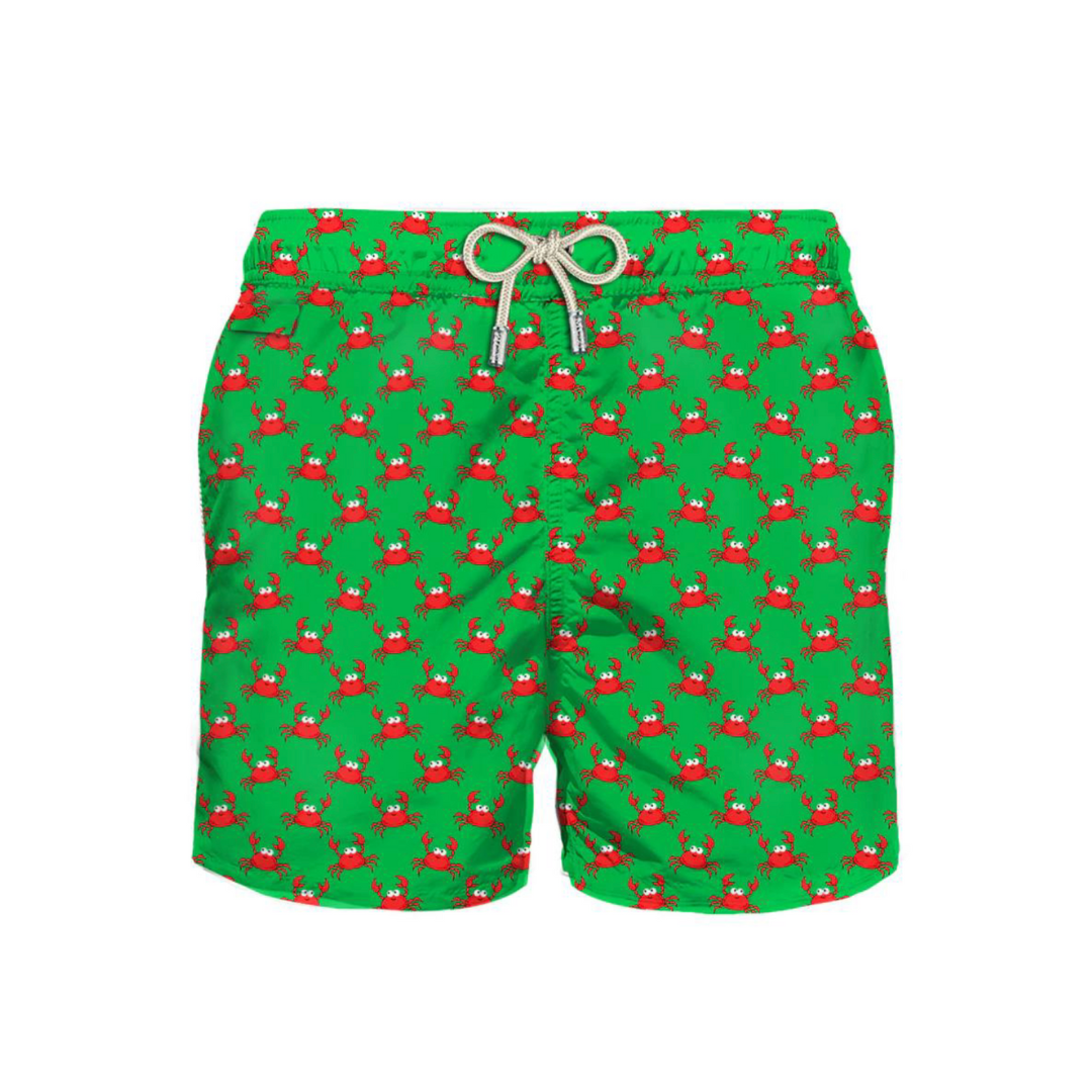 Шорты плавательные Saint Barth Сrab smile зеленые крабы