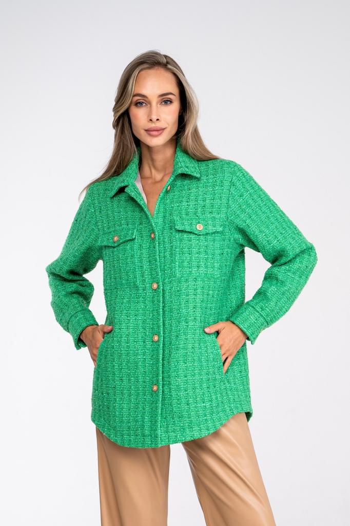 Жакет-рубашка  SEVEN LAB 500 320 зеленый твид