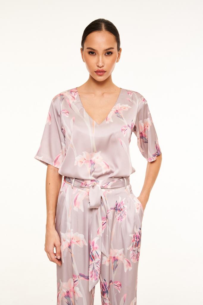 Топ SEVEN L AB 706164 бежевый цветы