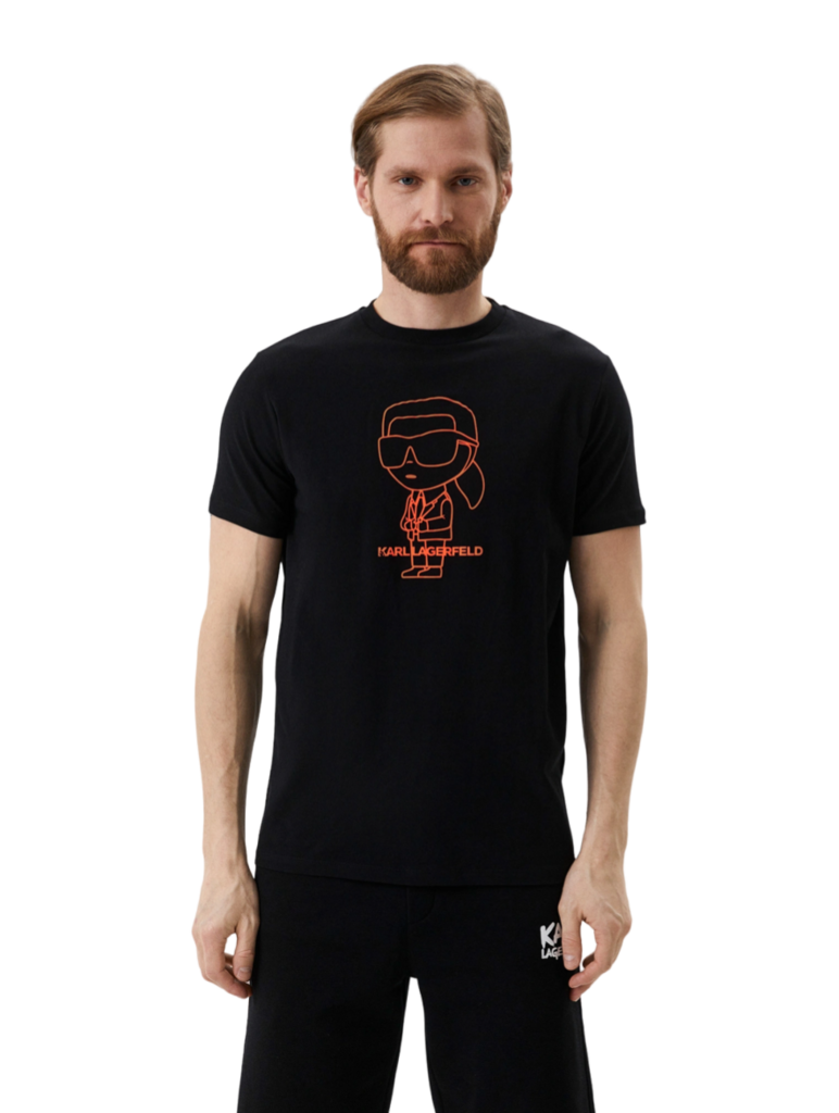 Футболка LAGERFELD 755403 черная оранжевым