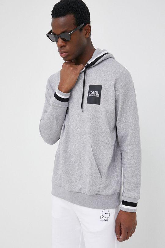 Толстовка муж. LAGERFELD 705180 серая капюшон