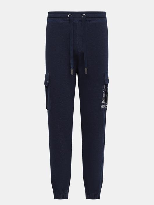 Брюки муж AERONAUTICA 878 синие карго трикотаж