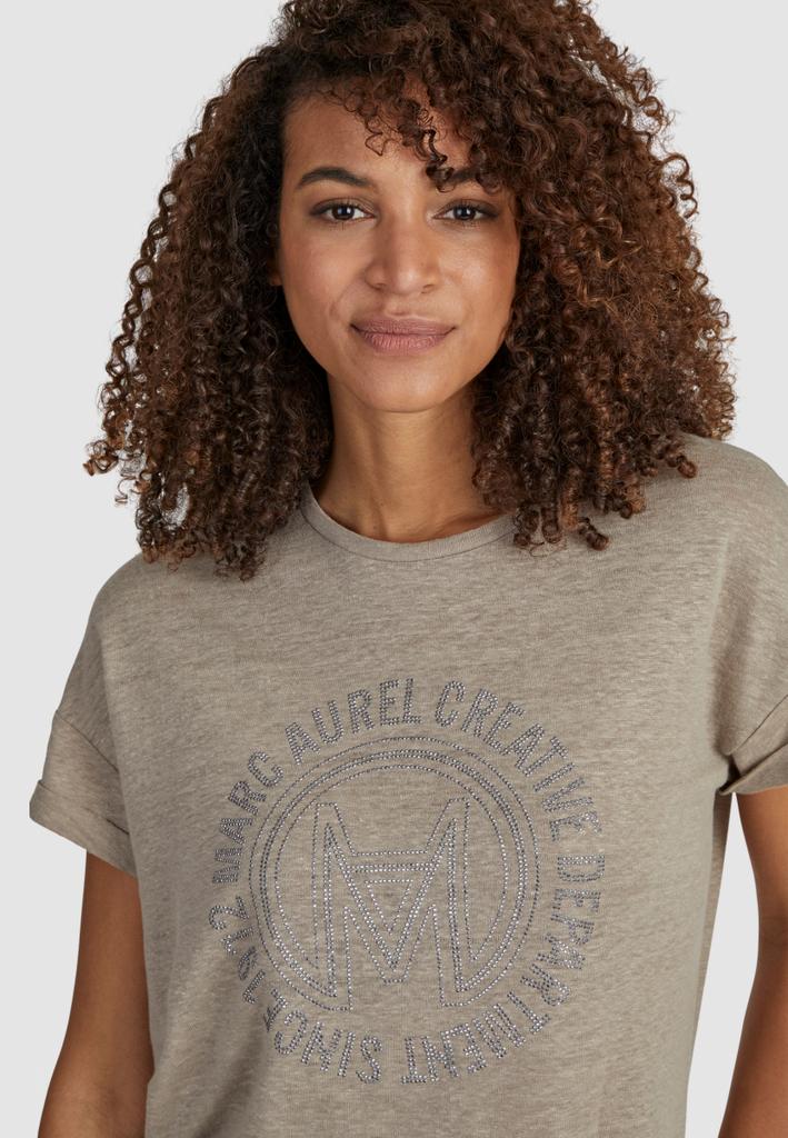 Футболка MARC AUREL 7443 бежевая стразами