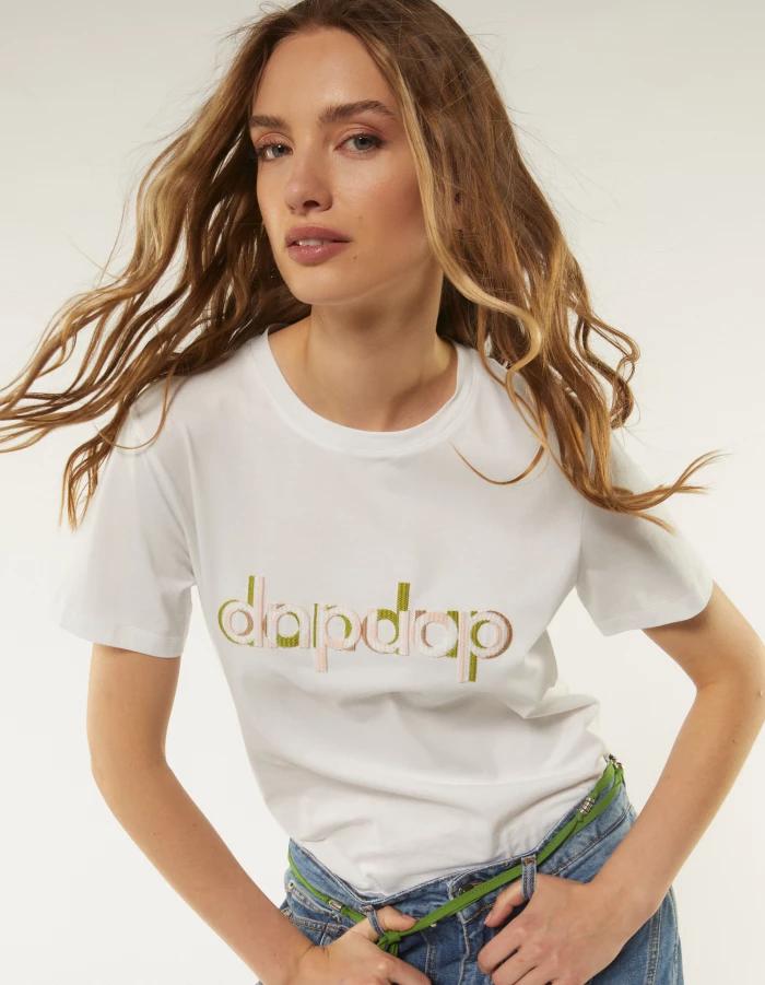 Футболка DONDUP белая розовым