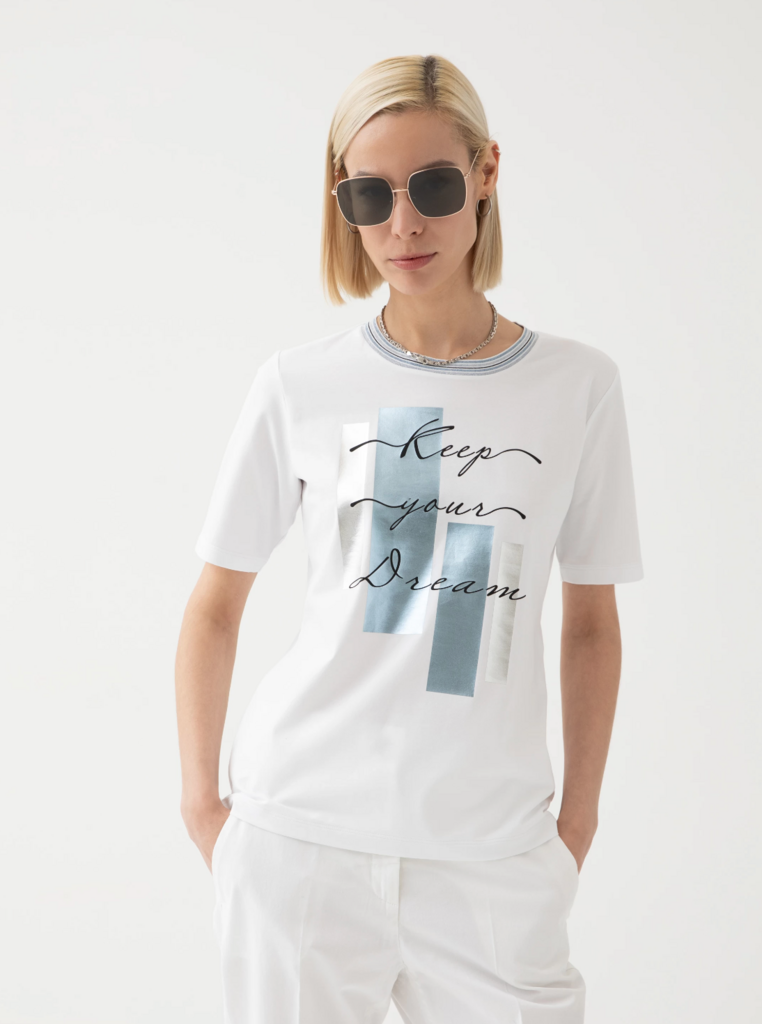 Футболка D.EXTERIOR 56716 белая голубым