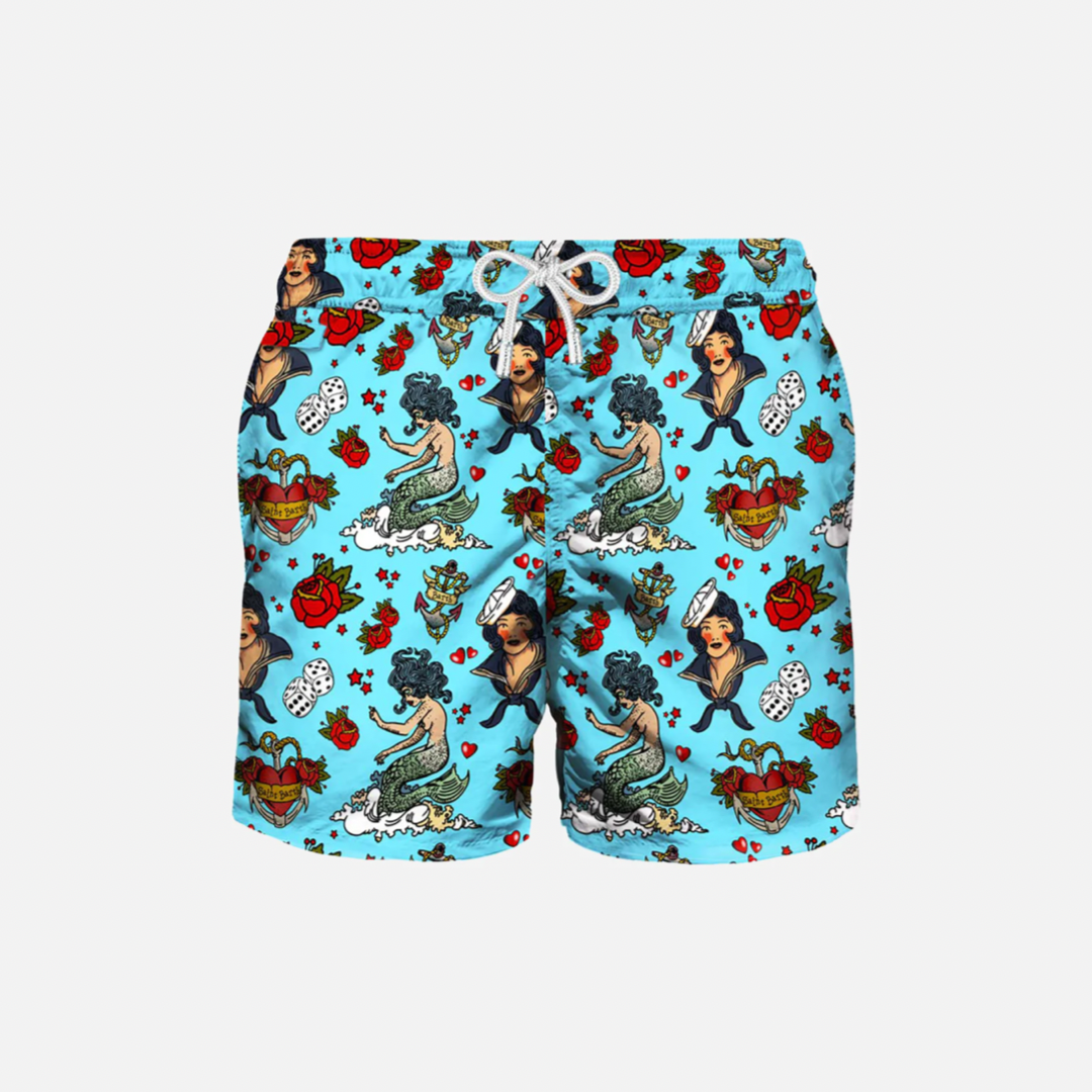 Шорты плавательные Saint Barth голубые русалки