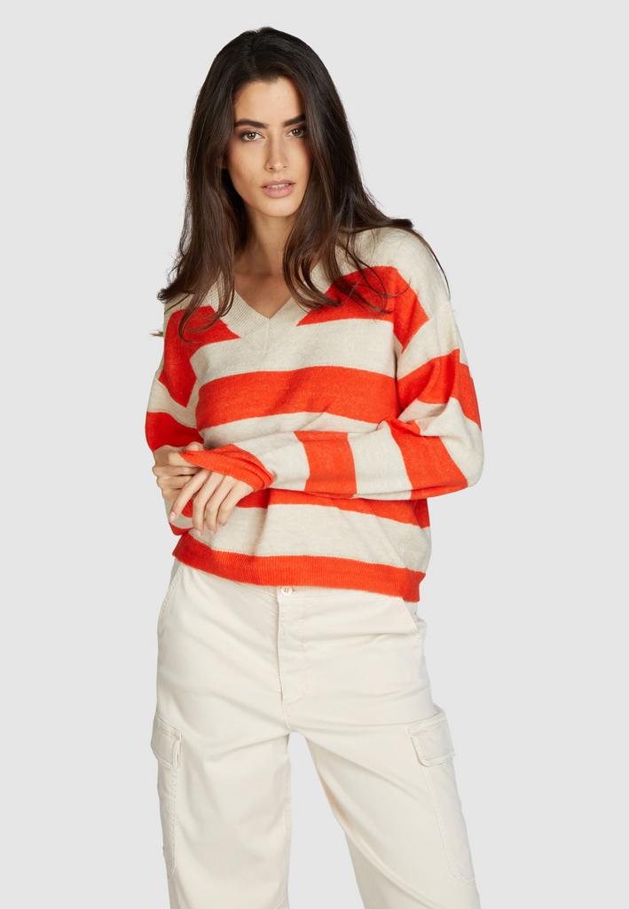 Джемпер MARC AUREL 81992 оранжевая полоска