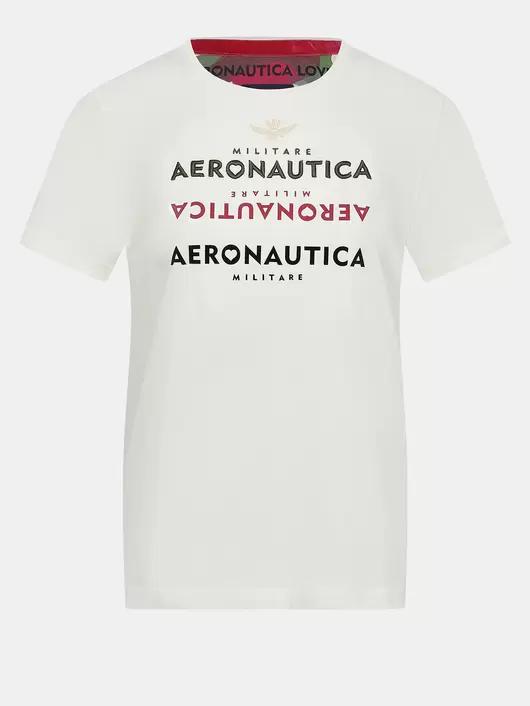 Футболка AERONAUTICA 2165 белая красным