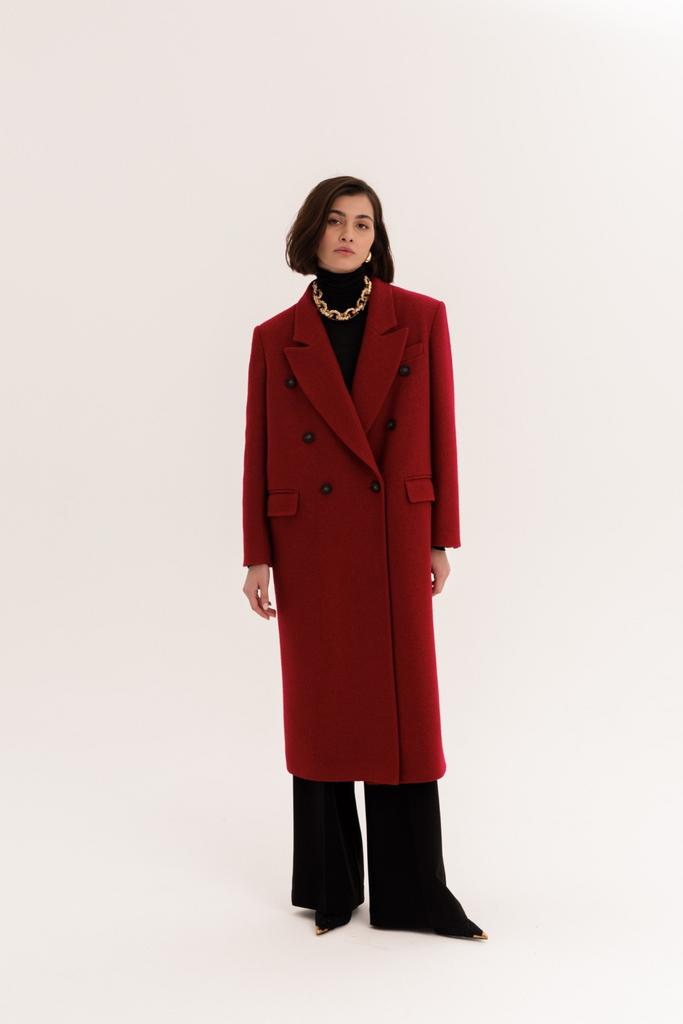 Пальто SEVEN LAB 13.860.120 бордо двубортное