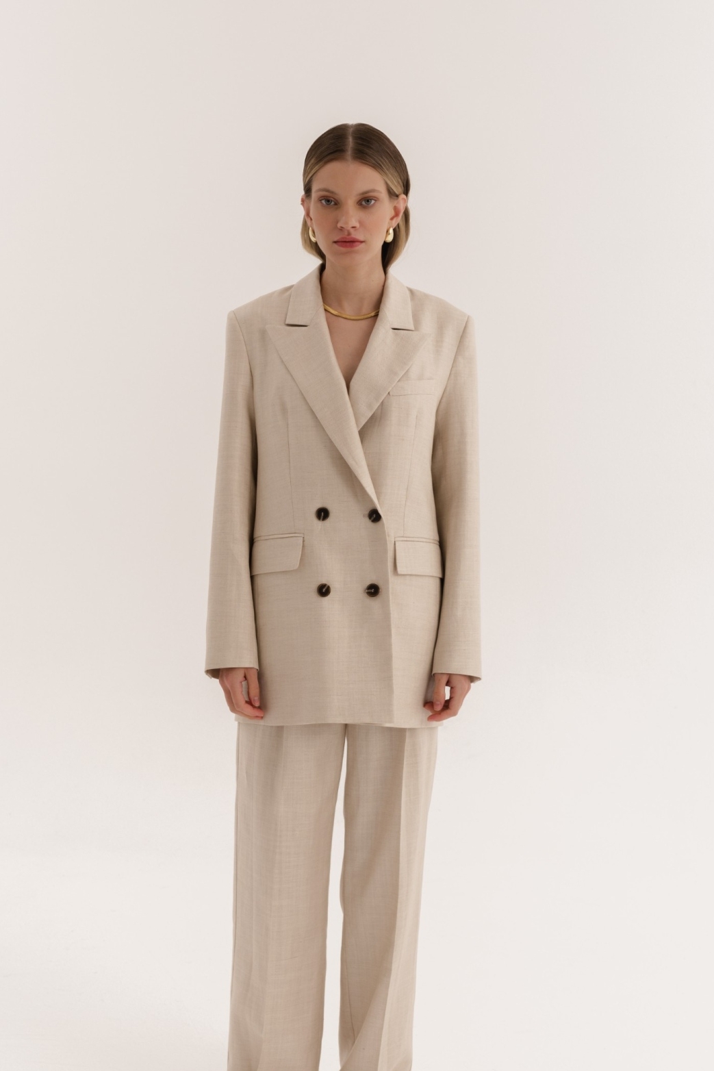 Жакет SEVEN LAB 02.710.351 бежевый из льна