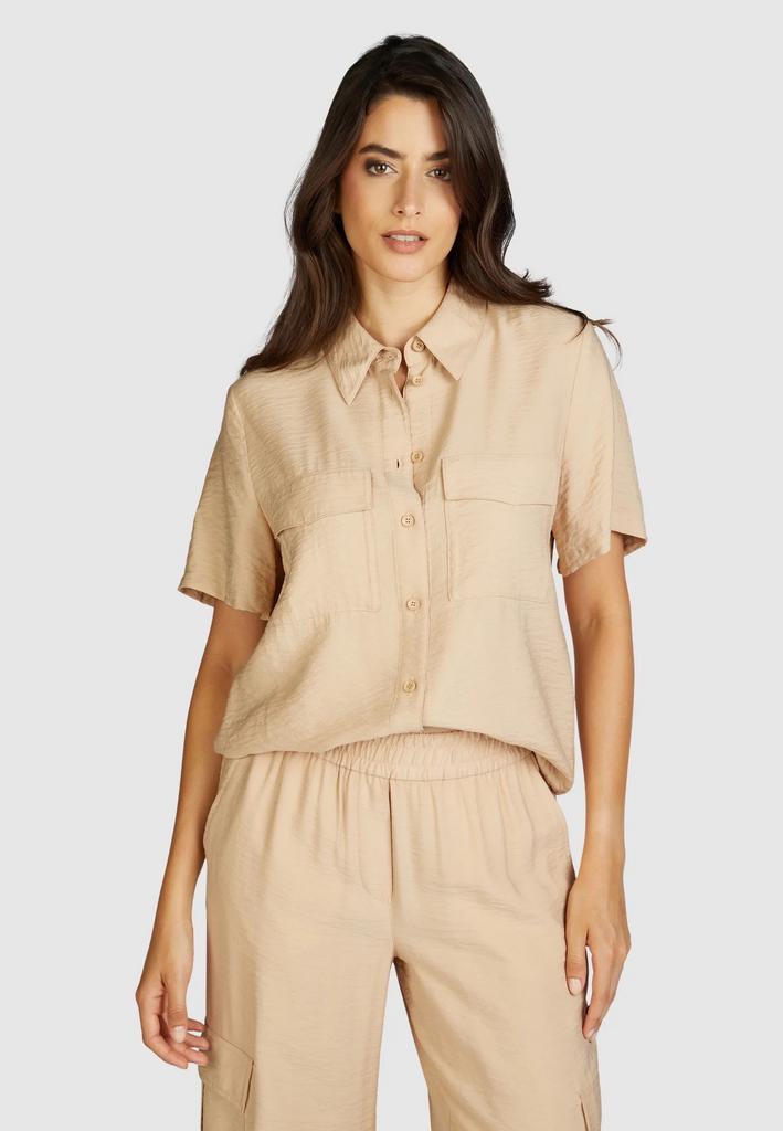 Рубашка MARC AUREL 93296-99000 бежевая коротким