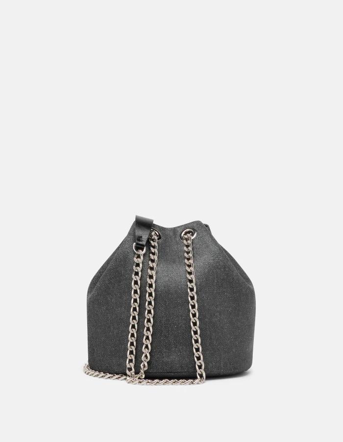 Сумка DONDUP 290 серая, текстиль, цепи