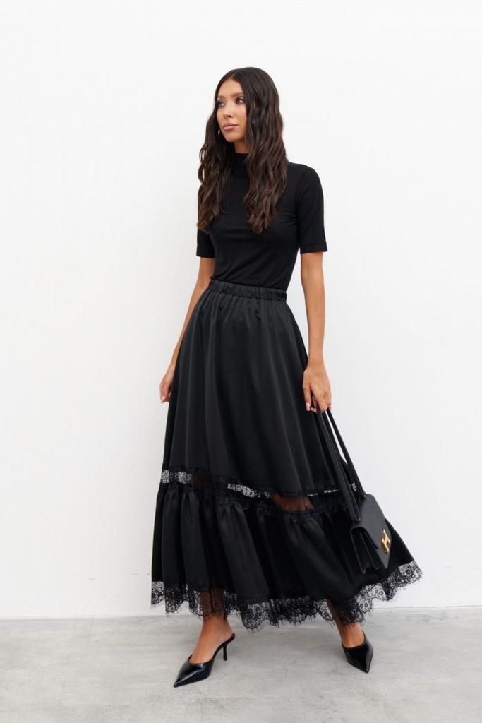 Юбка ANNETE 1266 черная кружевом