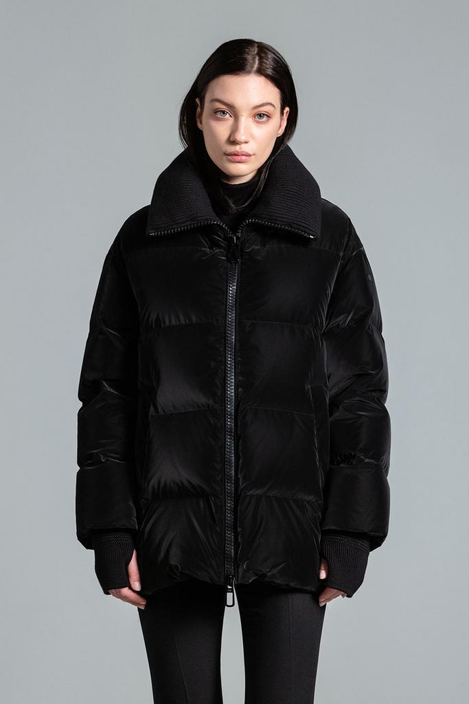 Куртка жен. DUNO GLOSSY черная ворот трикотаж