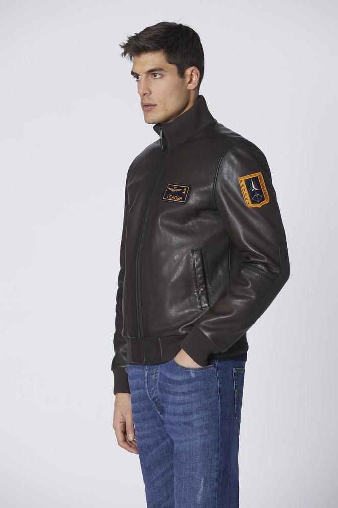 Куртка муж. AERONAUTICA  949 коричневая кожа