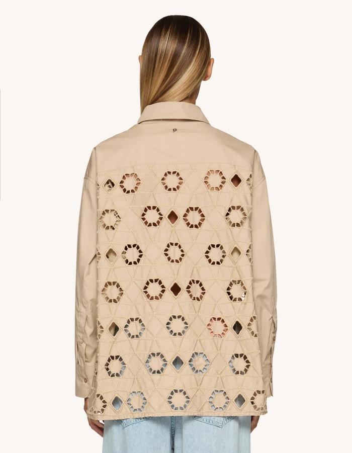 Рубашка DONDUP 392 бежевая, шитье