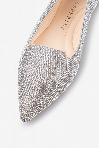 Балетки PROSPERINE 2232/005 серебристые, стразы
