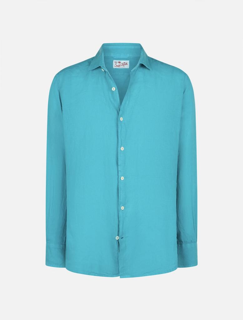 Рубашка льняная Saint Barth синяя