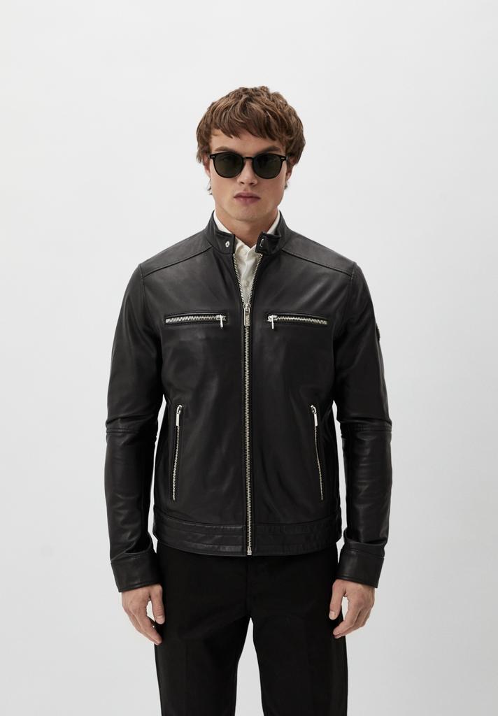 Куртка муж. LAGERFELD кожаная черная