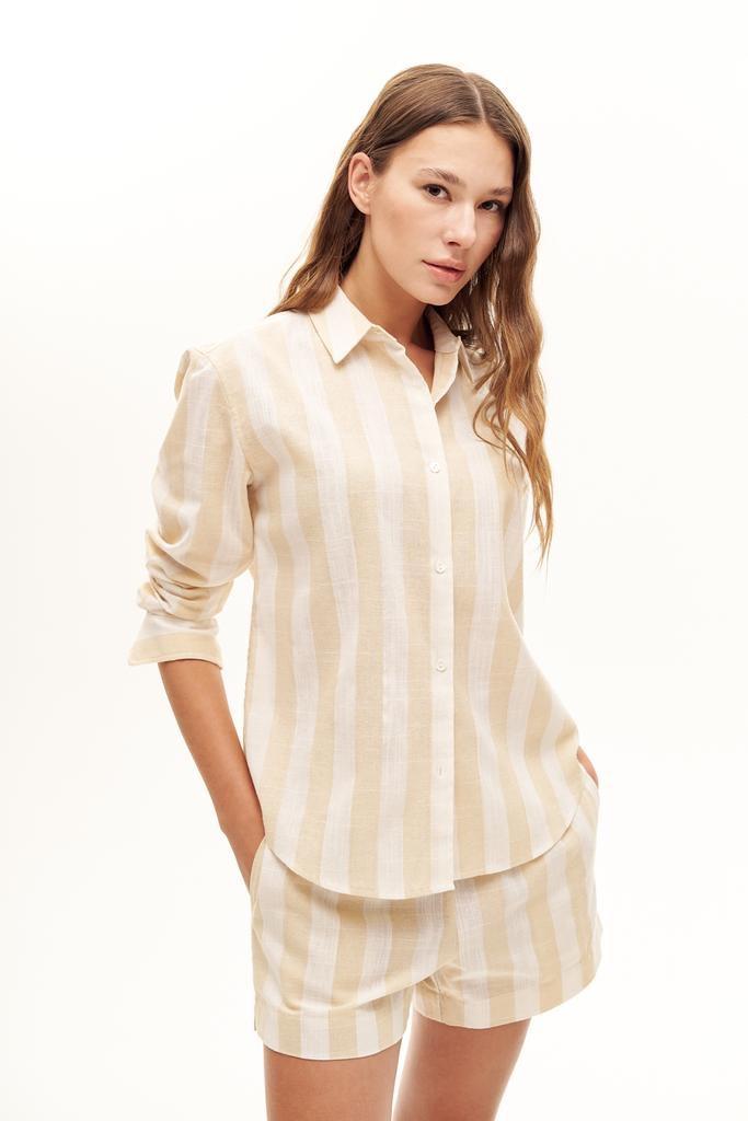 Костюм  SaintBarth MEREDITH/MEAVE бежевый полоска, лен