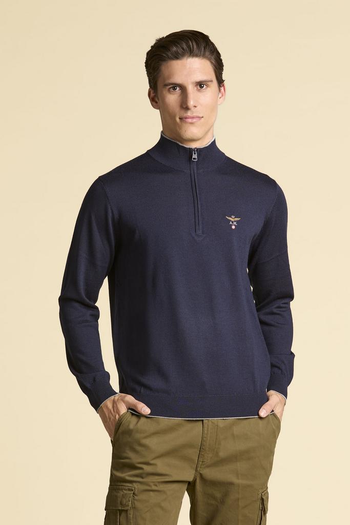 Джемпер AERONAUTICA синий ворот молния