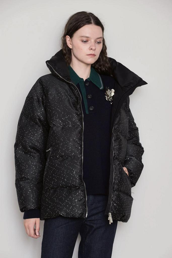 Пуховик жен BLANCHETT GOOSE 910/1100 черный, пайетка