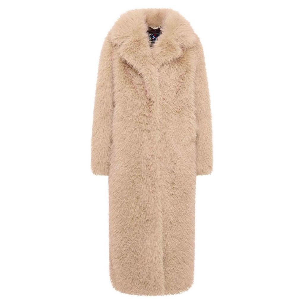 Пальто жен. FRIEDA&FREDDIES 5818 бежевое, мех