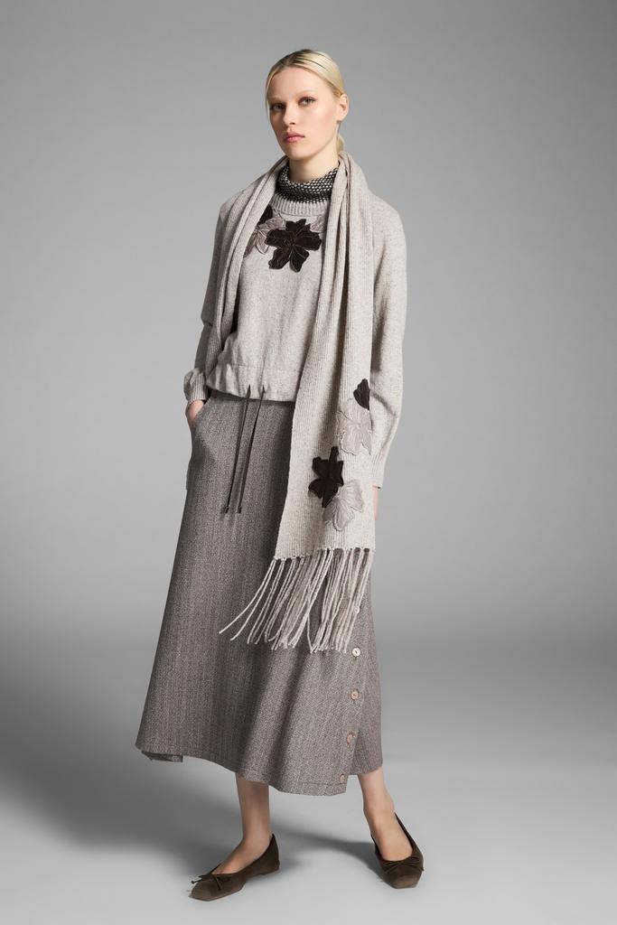 Джемпер TRICOT 190  бежевый цветами