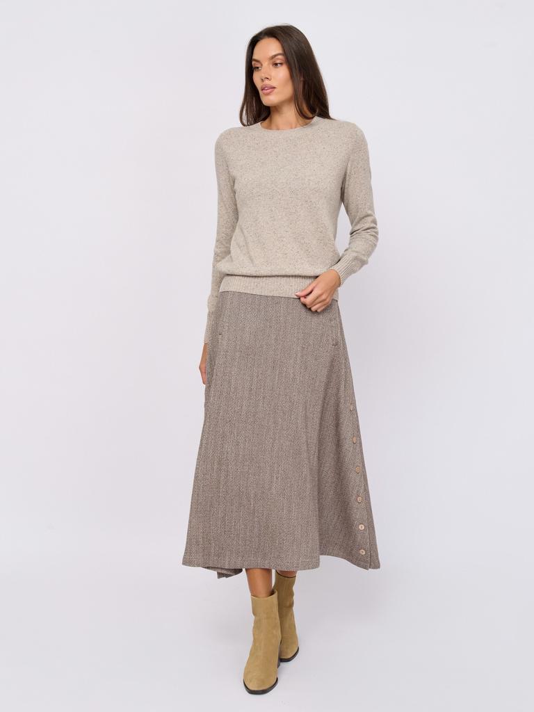 Юбка TRICOT 172 бежевая , елочка