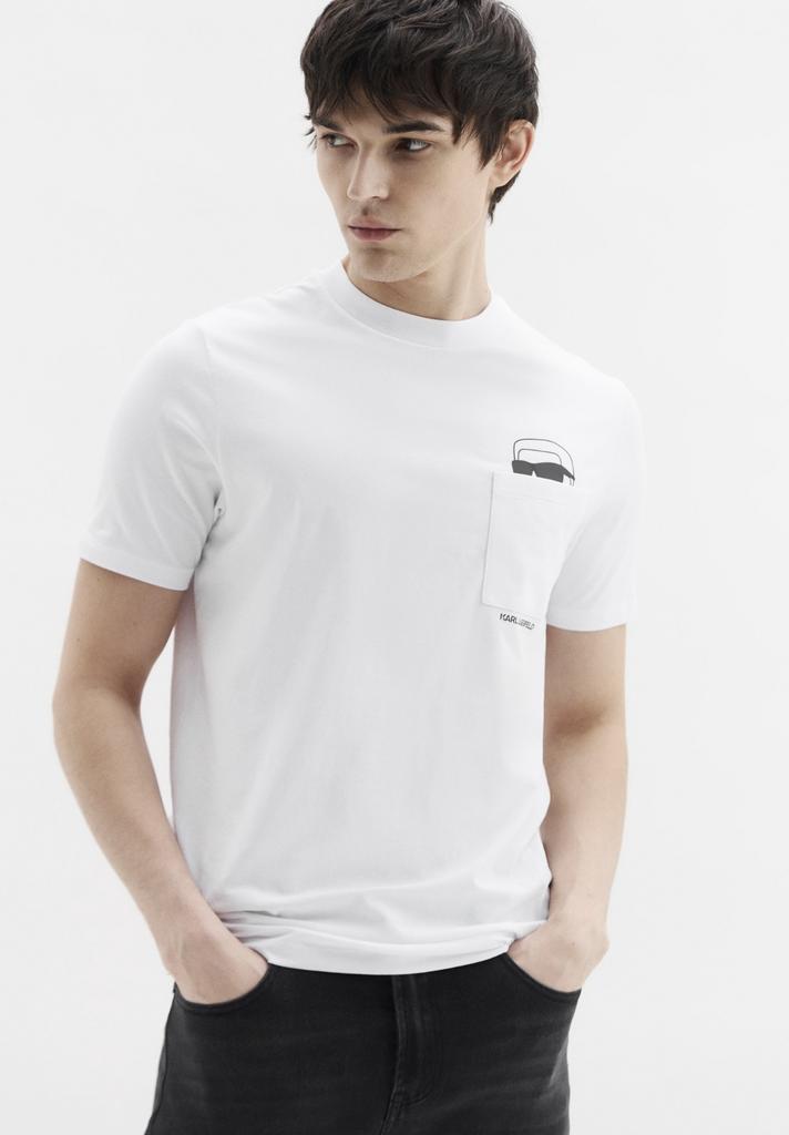 Футболка муж. KARL LAGERFELD белая карман