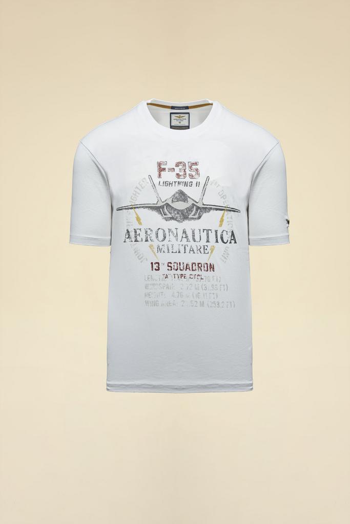 Футболка AERONAUTICA белая самолет