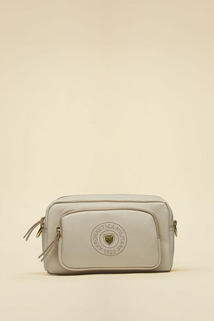 Сумка AERONAUTICA бежевая, кожа