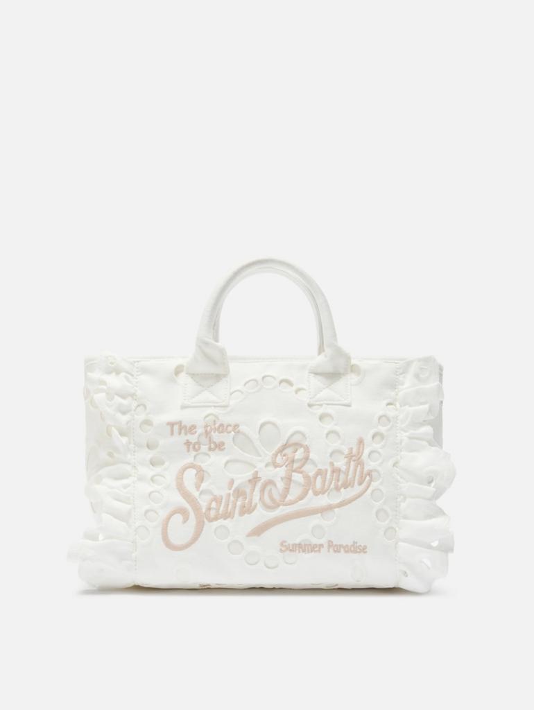 Сумка Saint Barth Vanity Mini белая кружево