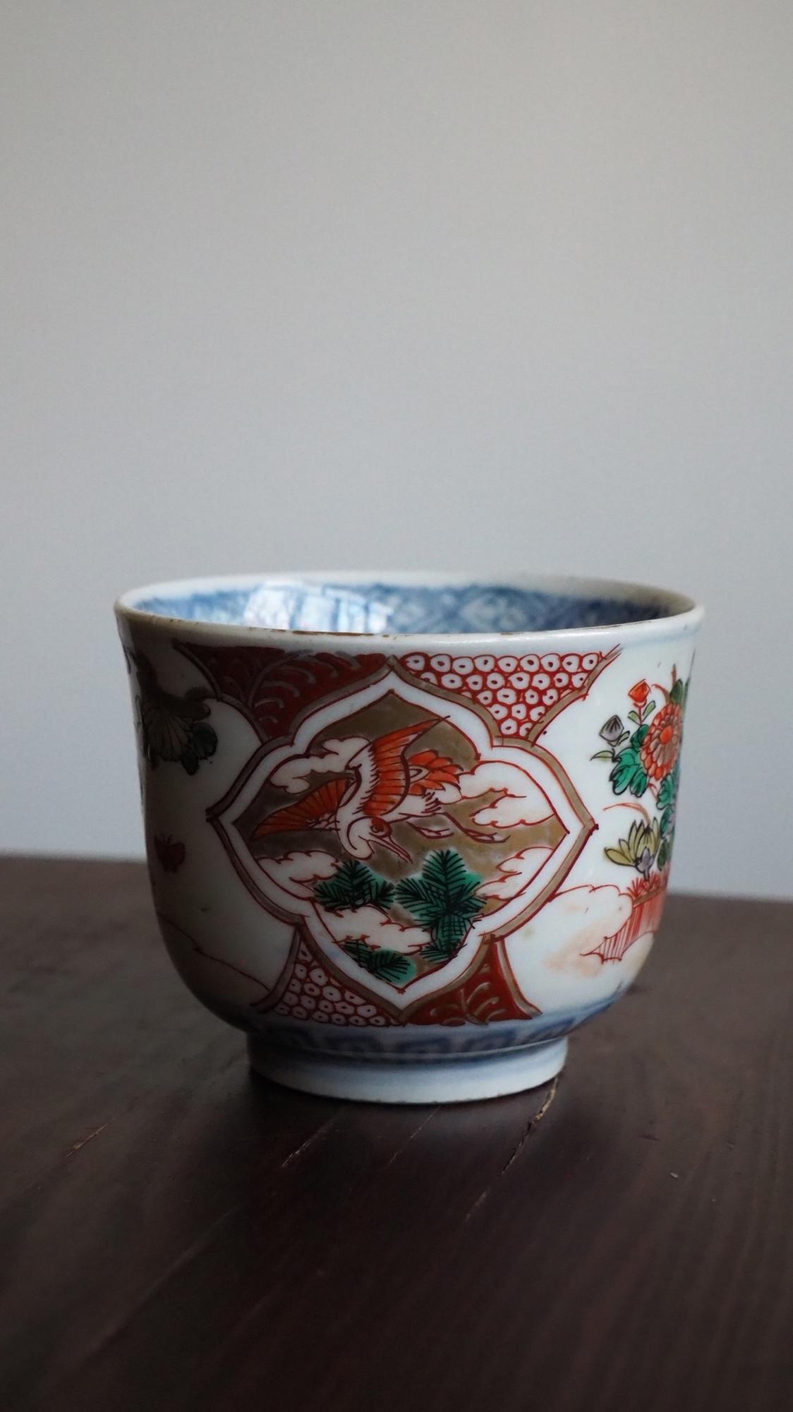 Пиала антикварная Имари "Цветы и Птицы"