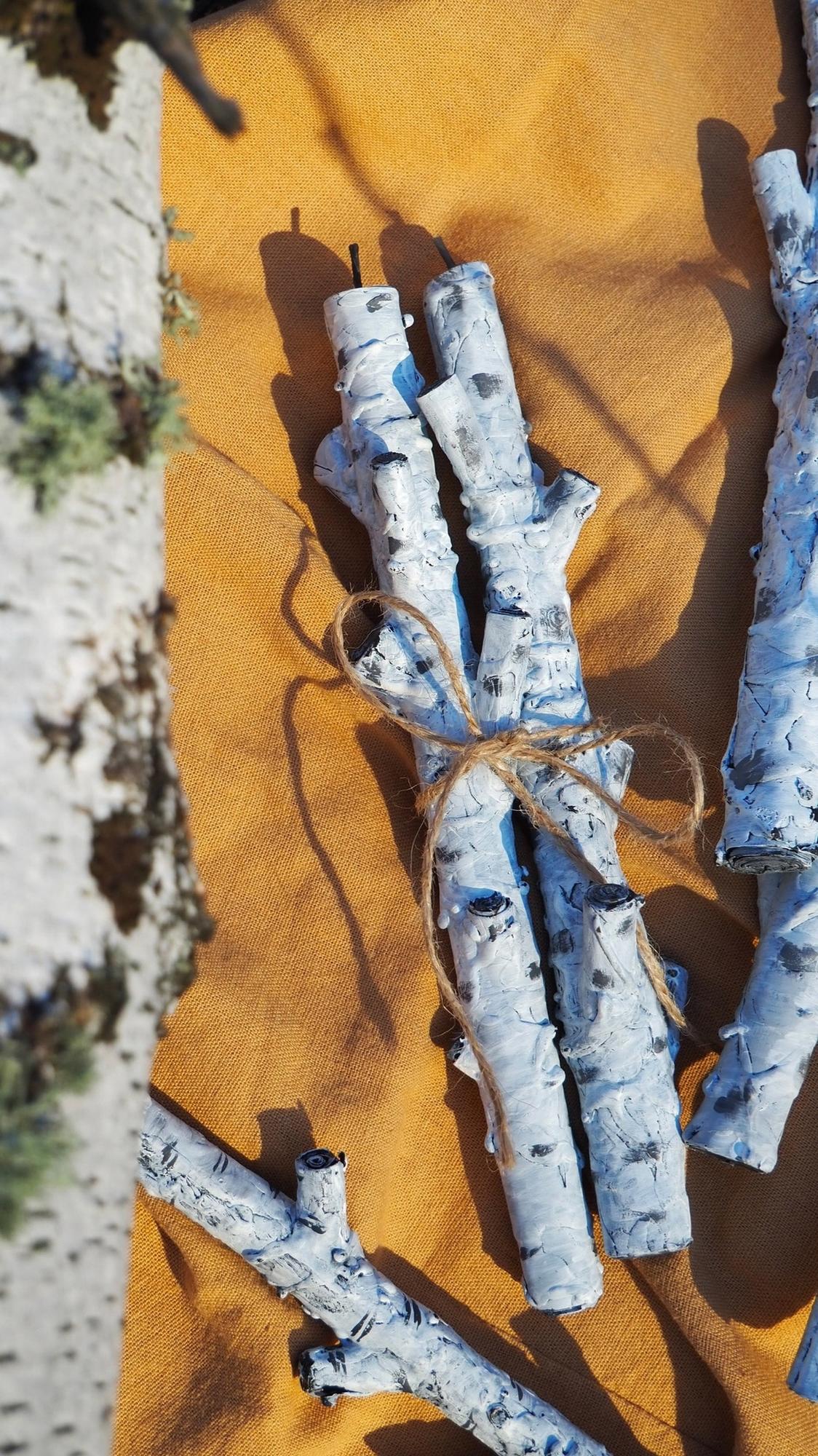 Свеча "Веточка березы"