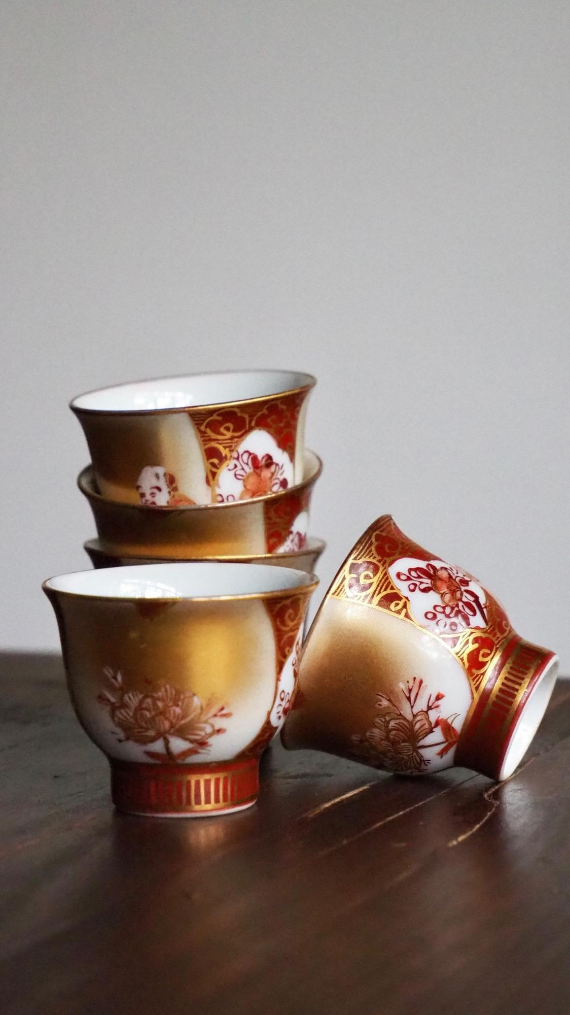 Японские винтажные пиалы "Кутани Рюзан"