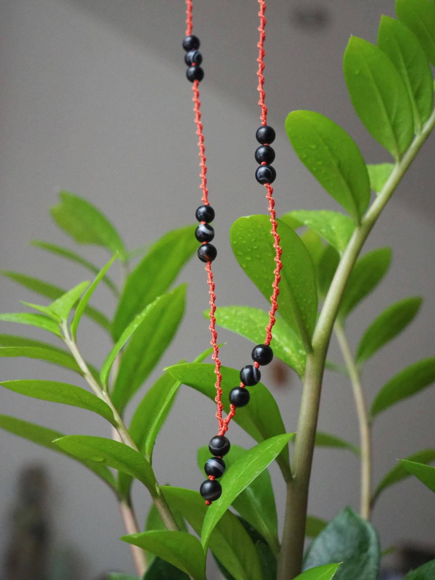 Бусы из глазкового агата / винтаж