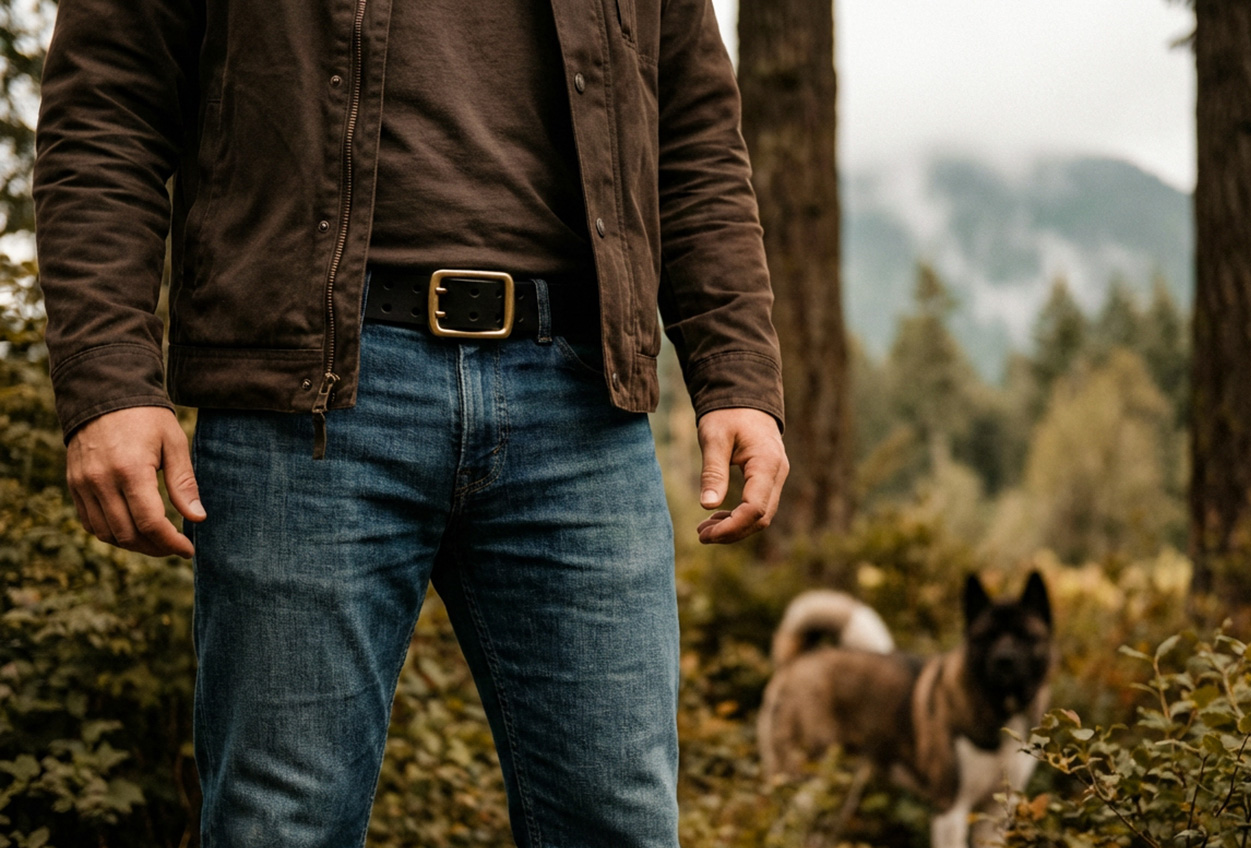 Ремень Garrison, японская кожа, литая латунь (JBS03)