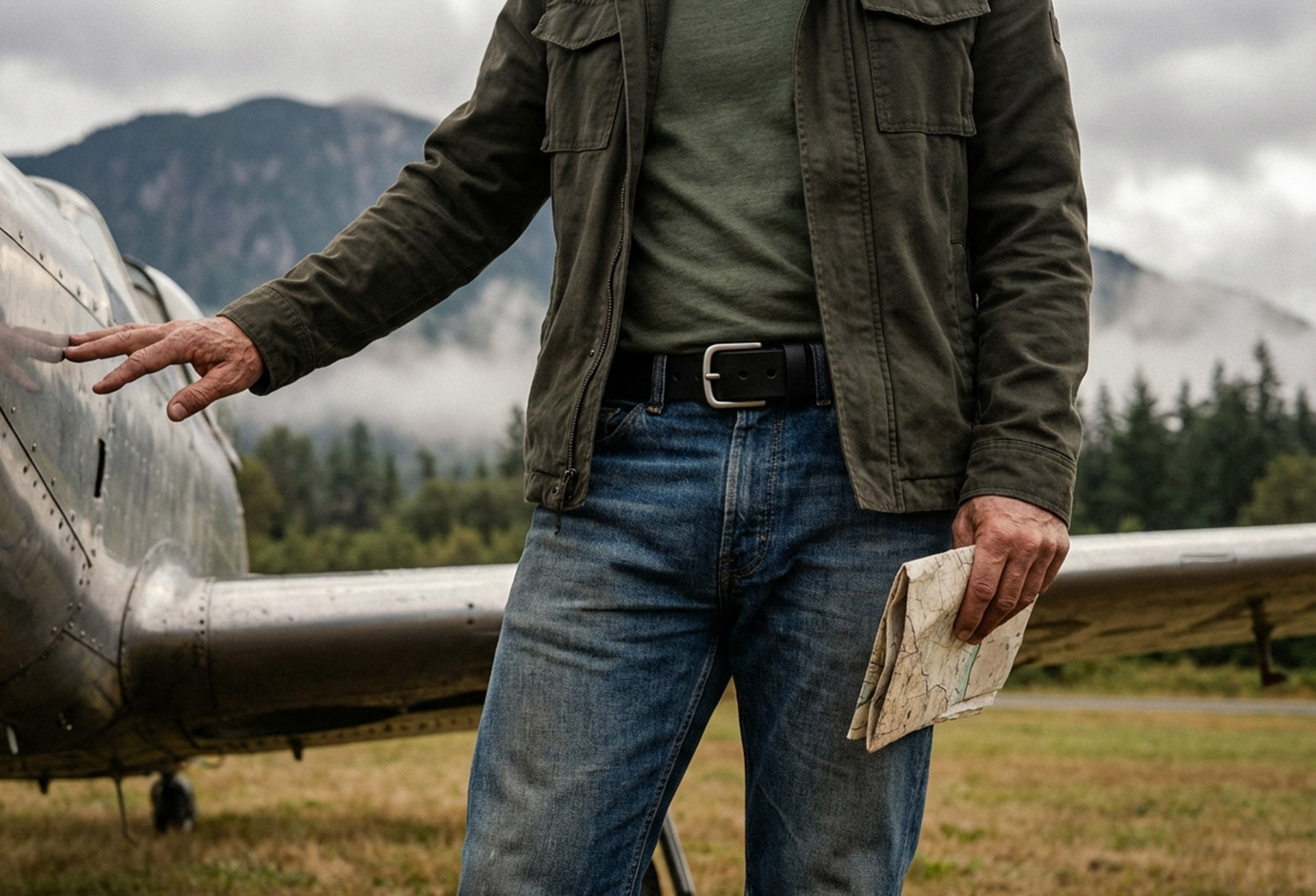 Ремень из японской кожи, нержавеющая сталь (JBSS03)