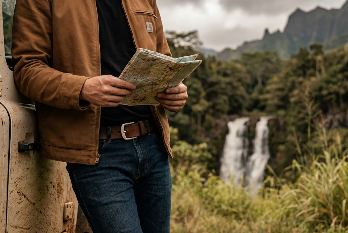 Ремень из японской кожи, нержавеющая сталь (JBRSS04)