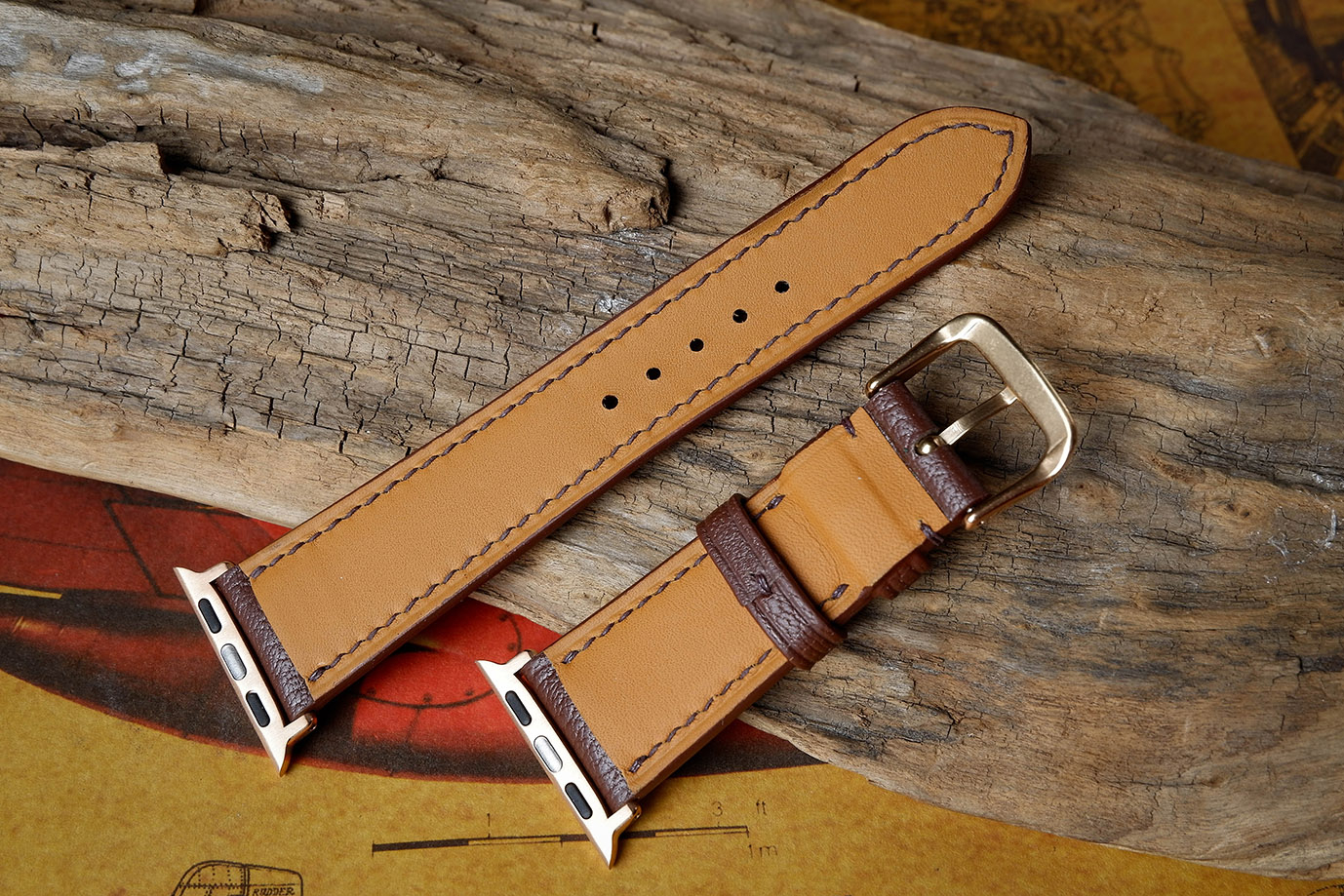 часовой ремешок, классические часы, apple watch, коричневая кожа, кожа козы, французская кожа, Hermes, черная фурнитура, фурнитура сталь, заказать ремешок, купить ремешок, ремешок под заказ, под размер, экзотическая кожа, необычная кожа, ремешок для часов, необычный ремешок, ручная прошивка, ручная работа
